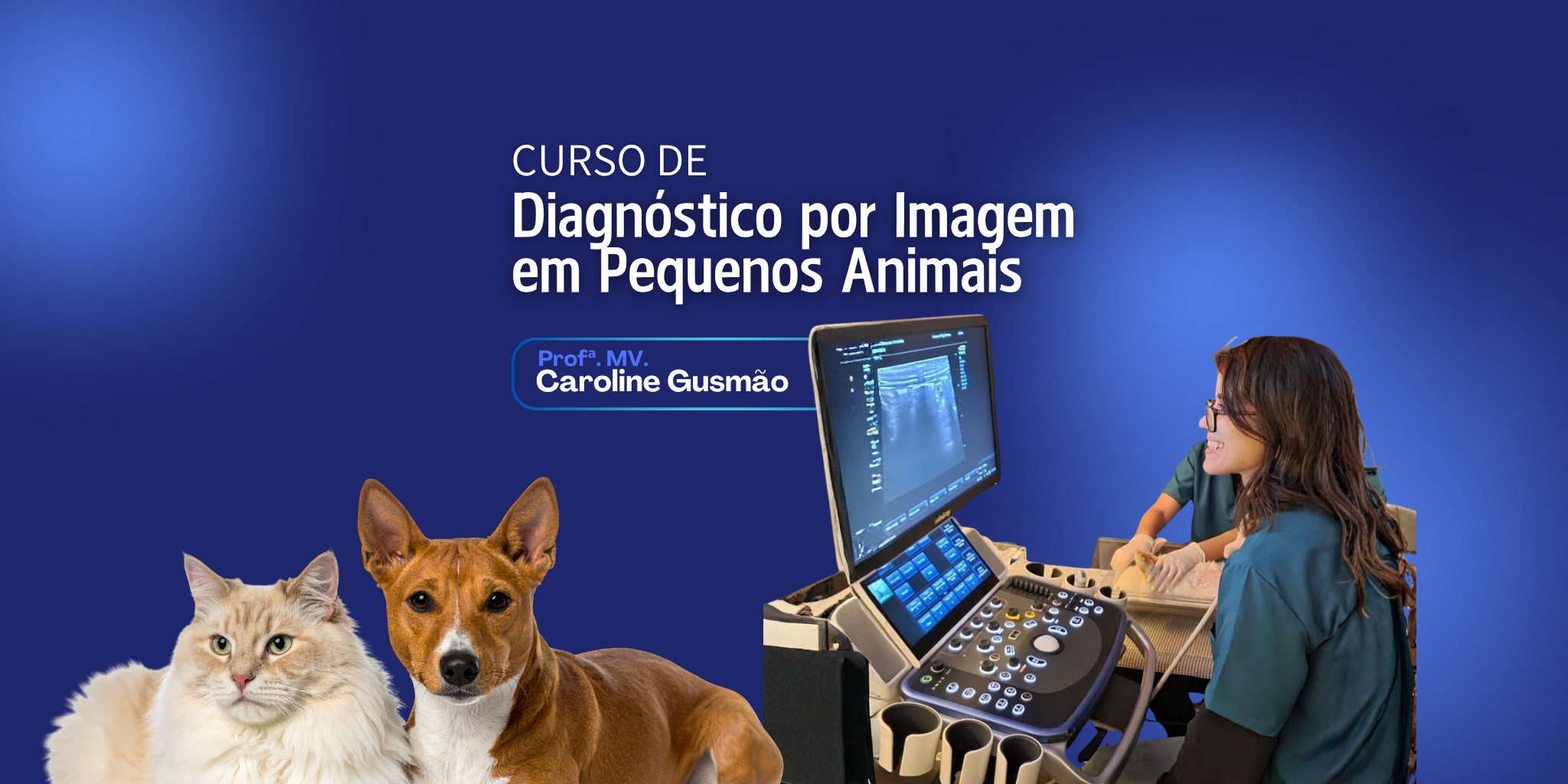 Capa do curso de diagnostico por imagem com a Prof. Caroline Gusmão