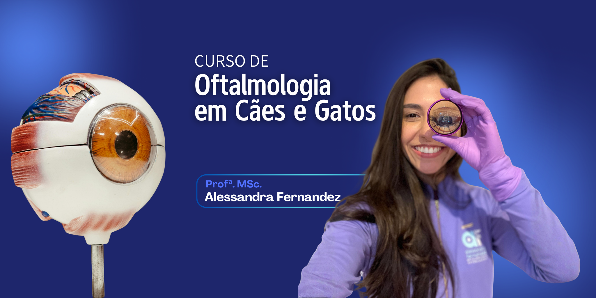 Capa do curso de oftalmologia com a Prof. Alessandra Fernandez
